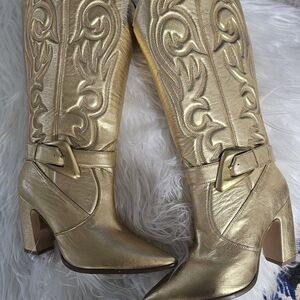 Vince Camuto Metallic Gold Heeled Boots